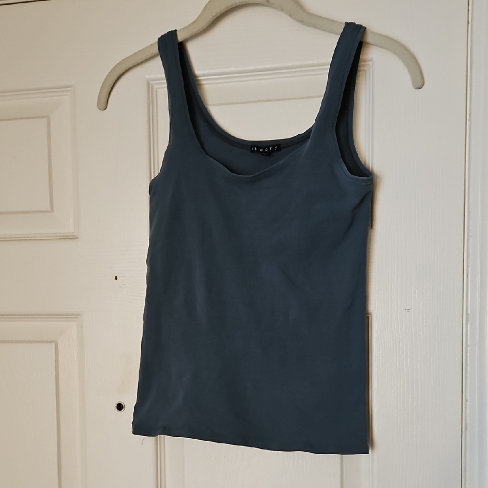 Theory Dusty Blue Len Tubular One Size Top